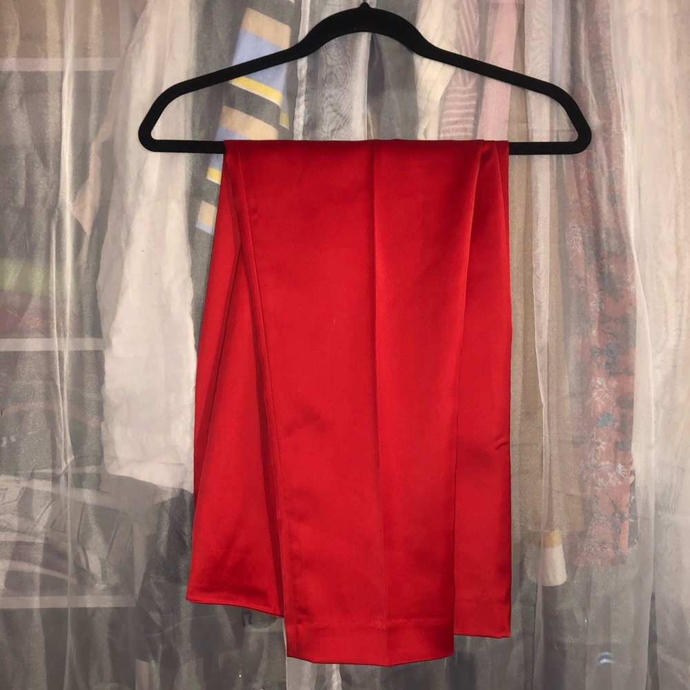 Red Satin Dress Pants